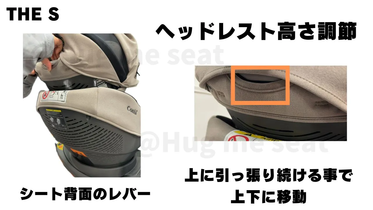 THE S ZFのヘッドレスト高さ調節