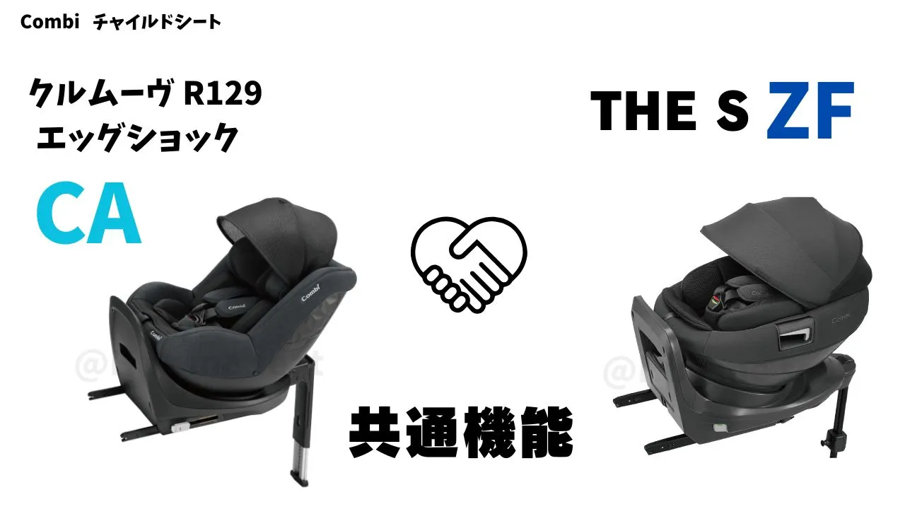 クルムーヴR129エッグショックCAとTHE S ZFの共通機能